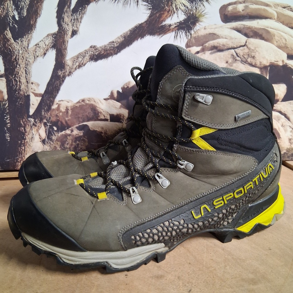 La Sportiva Nucleo High II GTX Hiking Boots Mens Grey Yellow Gore-Tex sz 13